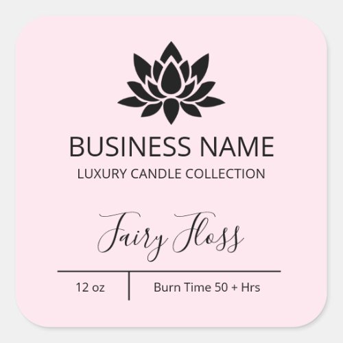 Exquisite Lotus Pastel Pink Candle Labels