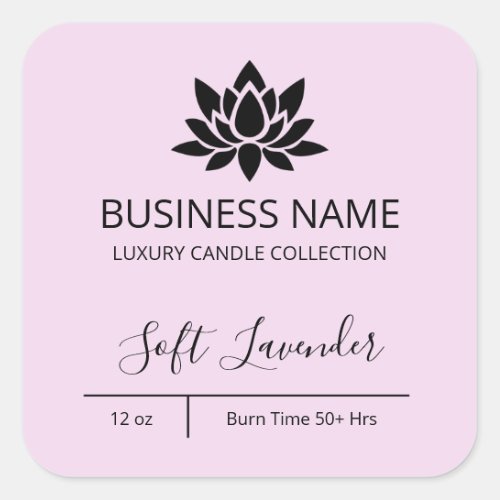 Exquisite Lotus Purple Lavender Candle Labels