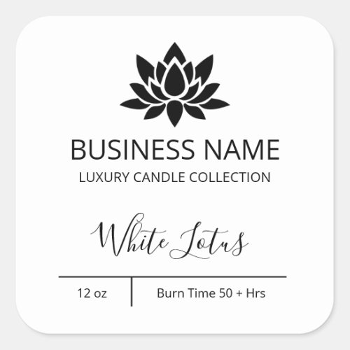 Exquisite Lotus White Candle Labels