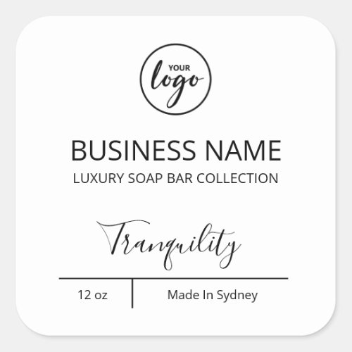 Exquisite Luxury Logo White Soap Bar Labels