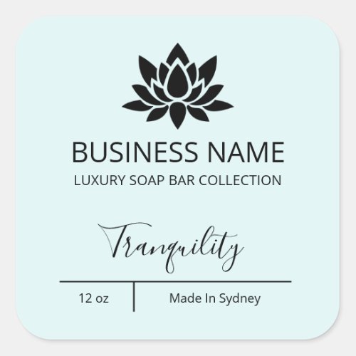 Exquisite Luxury Lotus Pastel Blue Soap Bar Labels