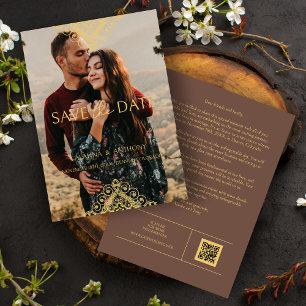 Exquisite Luxury Ornamental Baroque Decorative QR Save The Date
