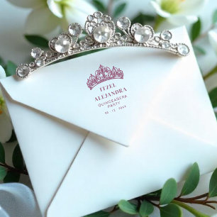 Exquisite Lys Flower Tiara Quinceañera Party Rubber Stamp