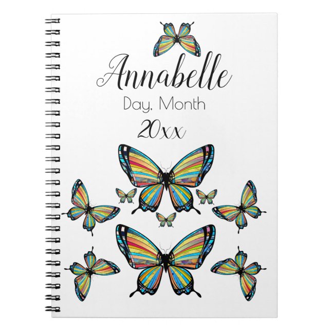 Exquisite Magnificent Rainbow Butterfly Wings Notebook (Front)