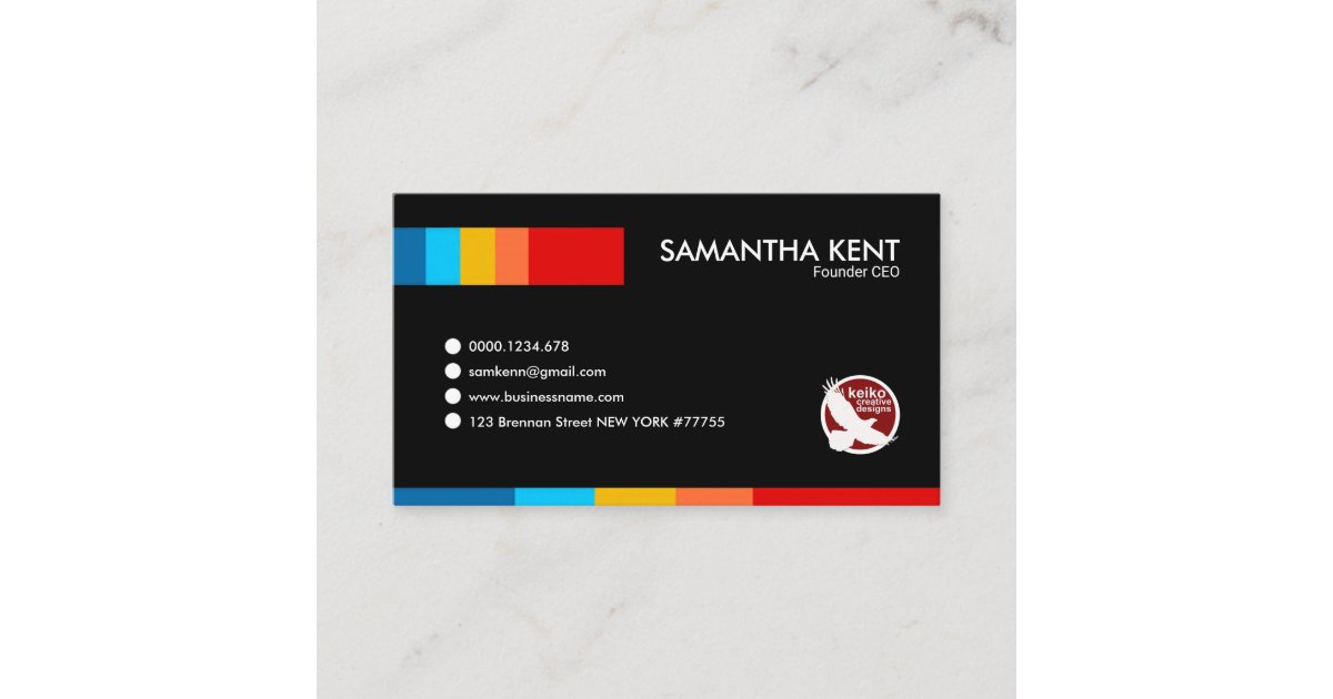 Exquisite Majestic Black Founder CEO Business Card | Zazzle