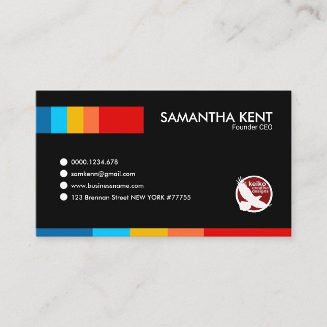 Exquisite Majestic Black Founder CEO Business Card (Front)