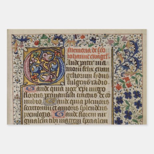 exquisite medieval illuminated manuscripts wrappin wrapping paper sheets