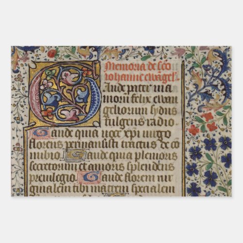 exquisite medieval illuminated manuscripts wrappin wrapping paper sheets