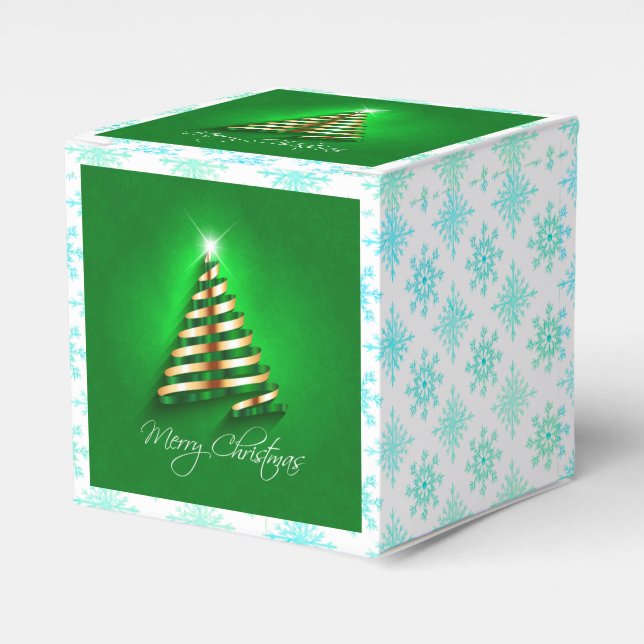 Exquisite Merry Christmas Classic Favor Box (Front Side)