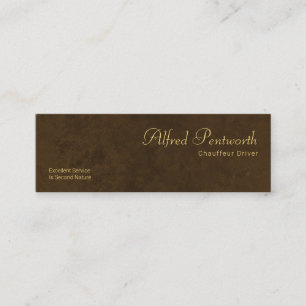 Exquisite Minimalist Brown Grunge Chauffeur Mini Business Card