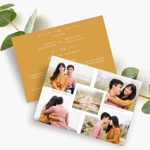 Exquisite Minimalist Custom 5_Photo Wedding  Save The Date