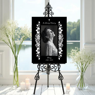 Exquisite Minimalist Floral Black & White Floral Foam Board