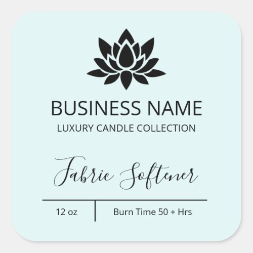 Exquisite Modern Lotus Pastel Blue Candle Labels