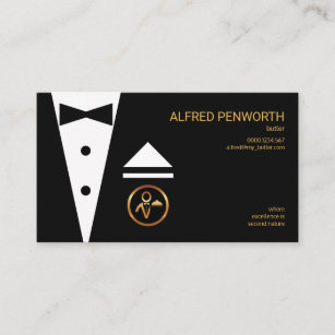 Exquisite Modern Suit Bow-Tie Professional Butler Business Card