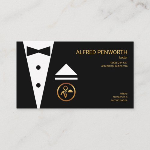 Exquisite Modern Suit Bow_Tie Professional Butler Business Card