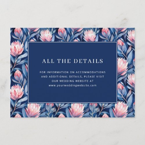 Exquisite Navy Watercolor Floral Border