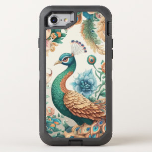 Exquisite Noble Peacock Pattern OtterBox Defender iPhone SE/8/7 Case