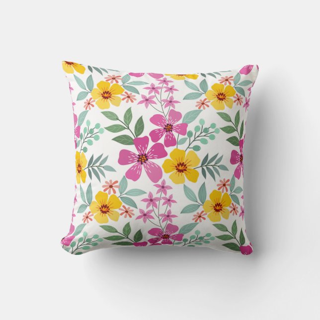 Exquisite Orchid Garden Throw Pillow (Front)