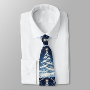 Exquisite Ornate Christmas Yule Tree Neck Tie