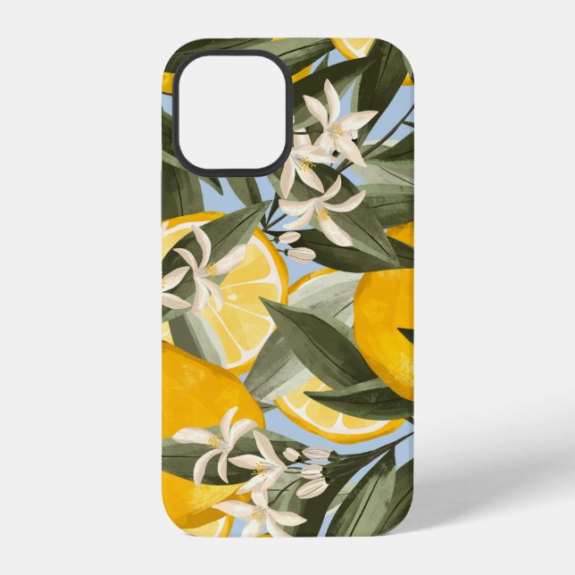 Exquisite pattern with yellow bergamot fruits, cit iphone case (Back)