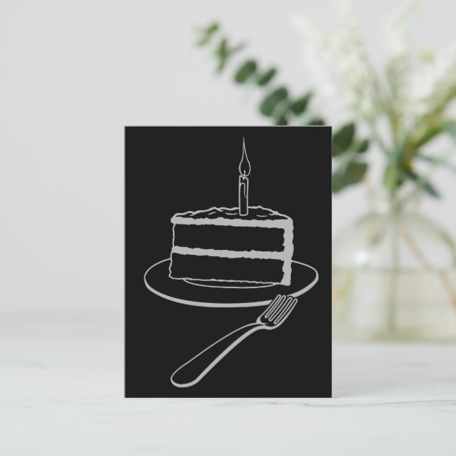 Exquisite Piece of Cake Design,  Birthday or Event Holiday Postcard (Standing Front)