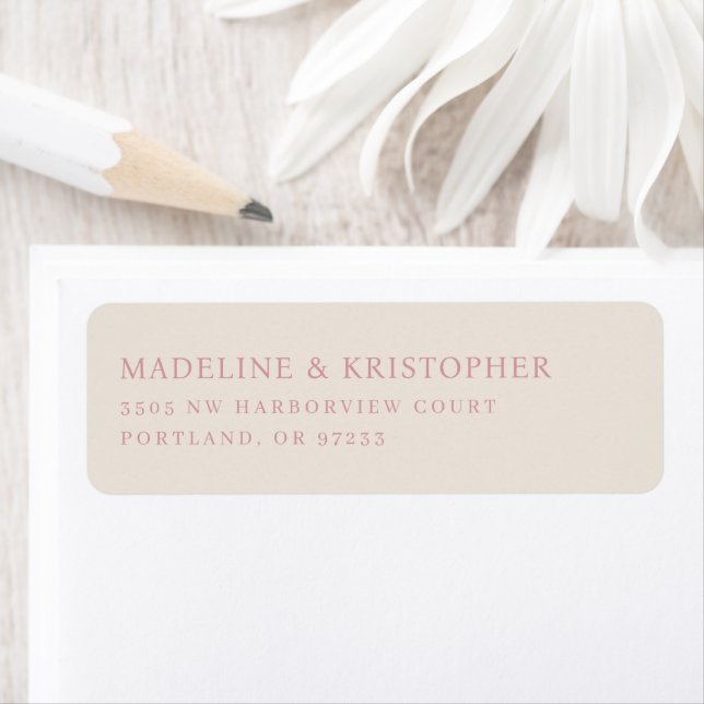 Exquisite Pink Calligraphy Address Label (Insitu)