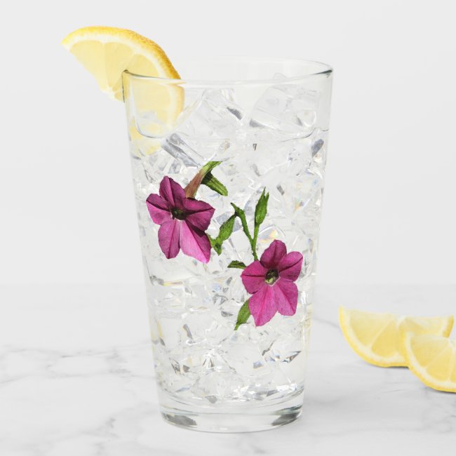 Exquisite Pink Flowers Drinking Glass Tumbler