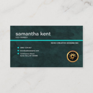 Exquisite Plain Simple Cyan Grunge Founder CEO Business Card