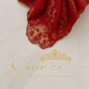 Exquisite Princess Tiara Gold Effect Quinceañera Floor Decals