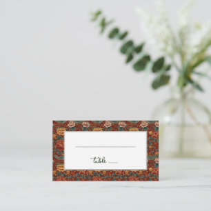 Exquisite Red Floral Border Place Card