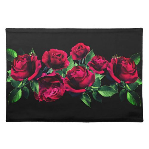 Exquisite Red Roses Cloth Placemat