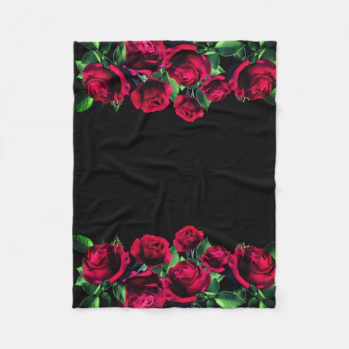 Exquisite Red Roses Fleece Blanket