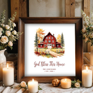Exquisite Red Rustic Barn Classic Farmhouse Style Poster