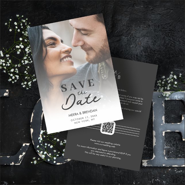 Exquisite Romantic Gradient Transparency Photo Save The Date (Exquisite Romantic Gradient Transparency Photo Save the Date Card with Envelope. )