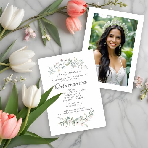 Exquisite Romantic Minimal Spring Floral Branches Invitation