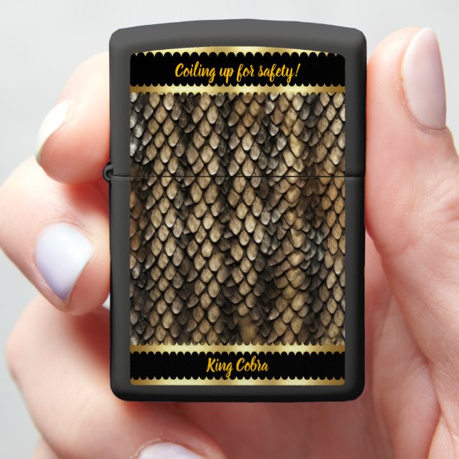 Exquisite snake skin patterns in nature zippo lighter (In Hand)