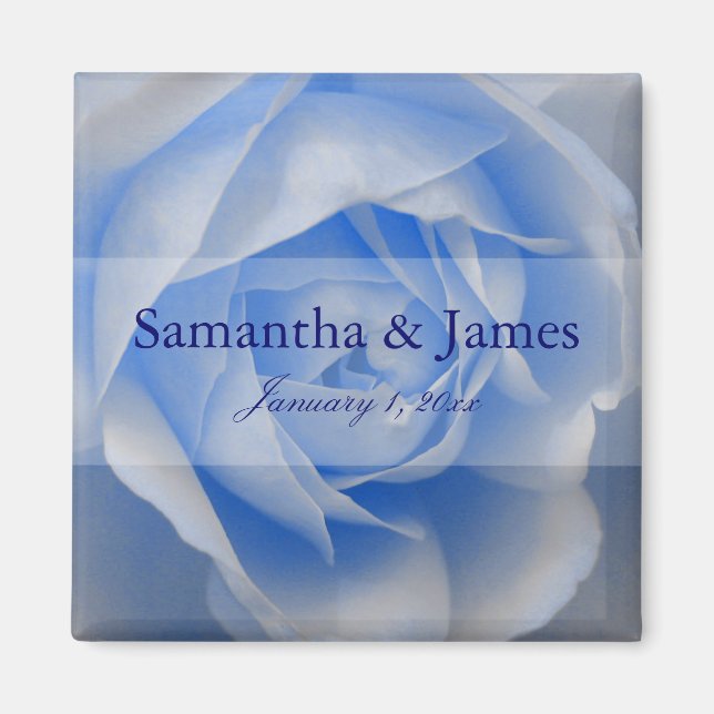 Exquisite Soft Blue Rose Magnet (Front)