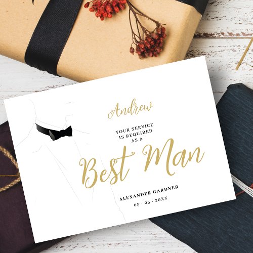 Exquisite Sophisticated Gentleman Best Man Wedding Invitation