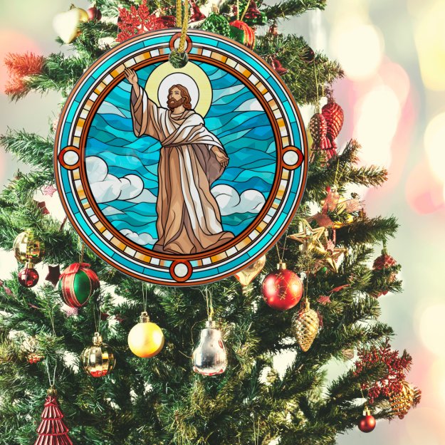 Exquisite Stained Glass Jesus Christmas