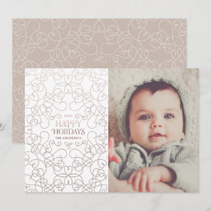 Exquisite Swirls in Bronze Christmas Holiday Card