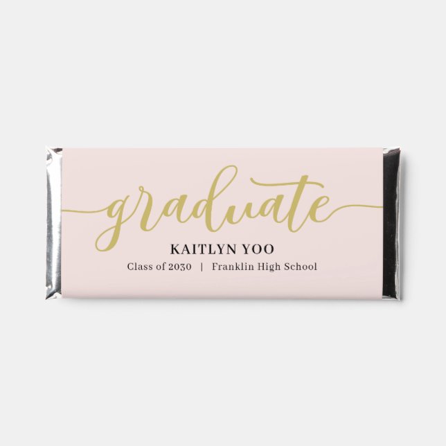 Exquisite Taste Editable Color Graduation Hershey  Bar Favors (Front)