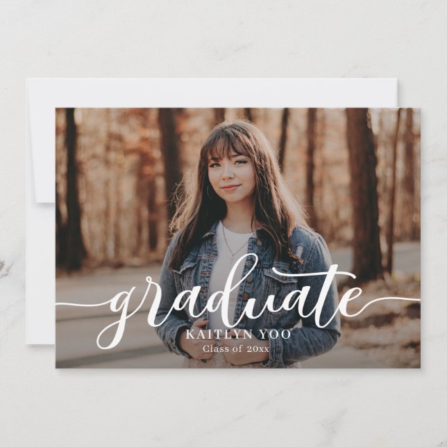 Exquisite Taste Editable Color Graduation Invitation (Front)