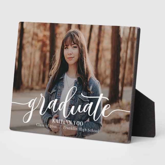 Exquisite Taste EDITABLE COLOR Graduation Plaque (Side)