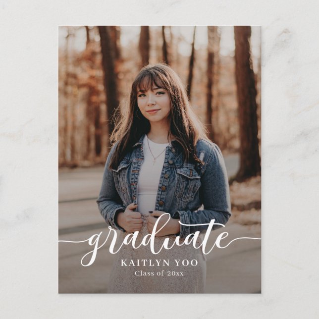 Exquisite Taste Editable Color Graduation Postcard (Front)