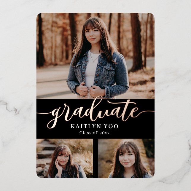 Exquisite Taste Foil Graduation Invitation Foil In Foil Invitation (Front)
