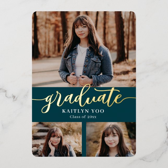 Exquisite Taste Foil Graduation Invitation Foil In Foil Invitation (Front)