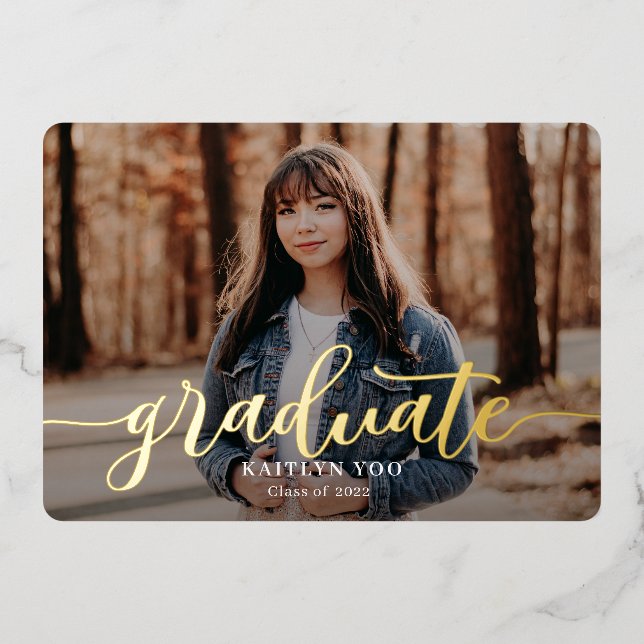 Exquisite Taste Foil Graduation Invitation Foil Invitation (Front)