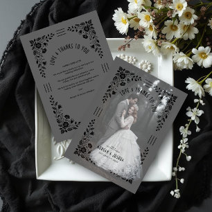 Exquisite Vintage Floral Sophisticate Vellum Style Thank You Card