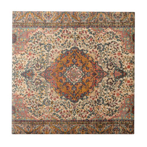 Exquisite Vintage Persian Rug Pattern Ceramic Tile
