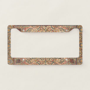 Exquisite Vintage Persian Rug Pattern License Plate Frame